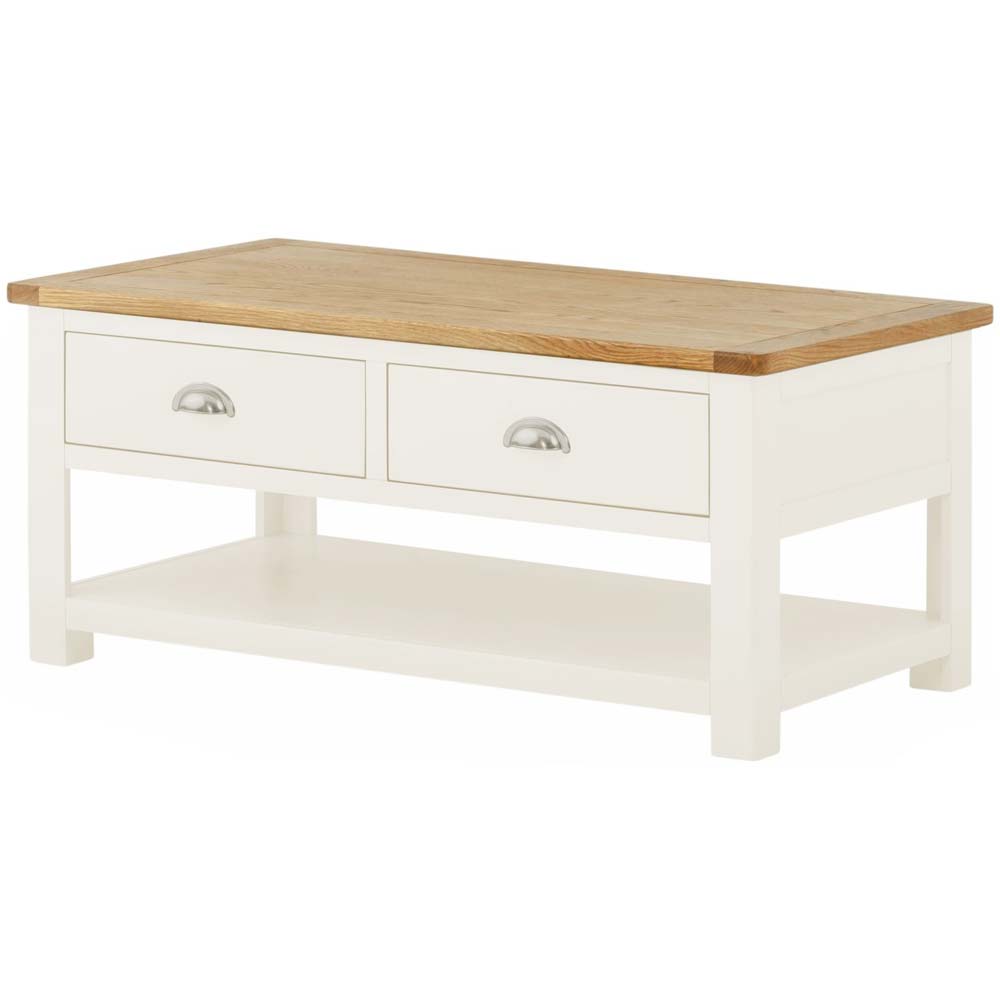Cotswold 2 Drawer Coffee Table - White