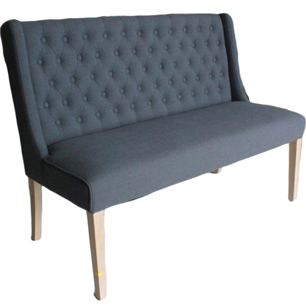Slate coloured upholstered bench