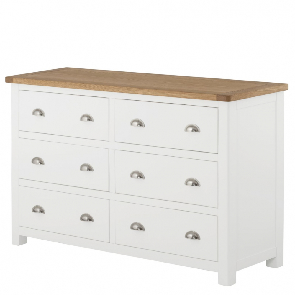 Cotswold 6 Drawer Wide Chest - White