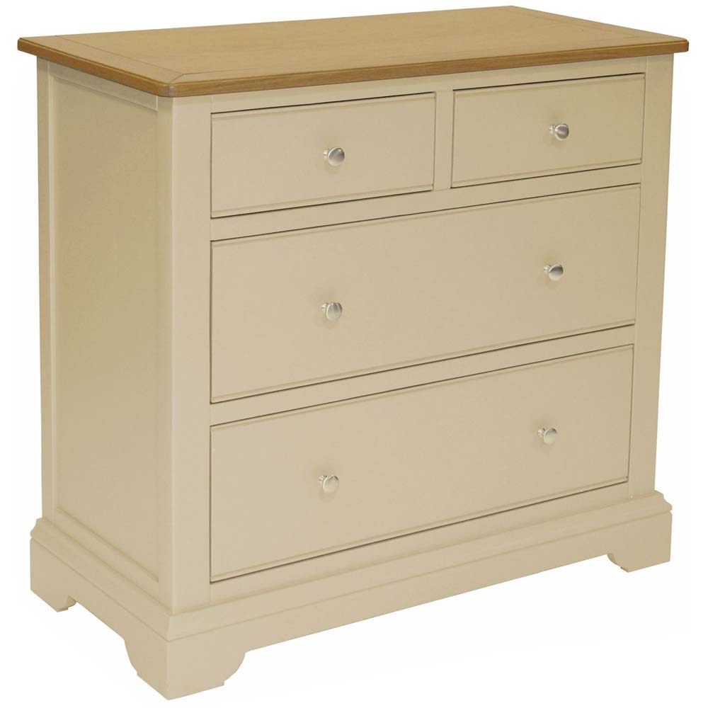 Cream painted oak 2 over 2 chest of drawers