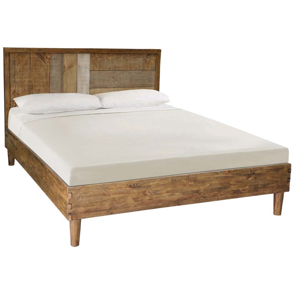 Reclaimed pine double bed