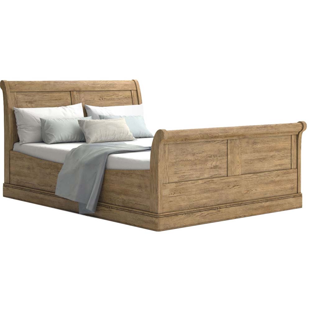 Antique style oak kingsize bed