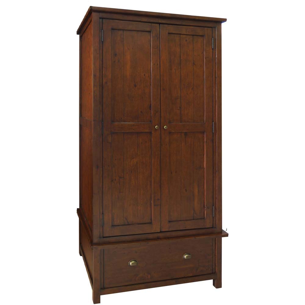 Dundee Reclaimed Pine Gents Wardrobe Wood Furniture Store Grimsby