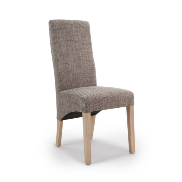 BAXTER WAVE BACK TWEED OATMEAL DINING CHAIR