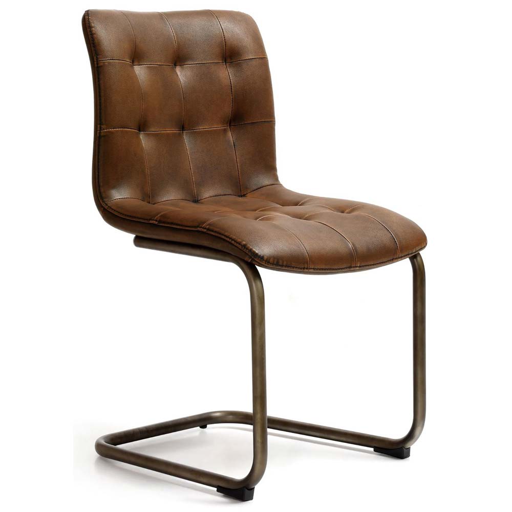 high back industrial dining chair