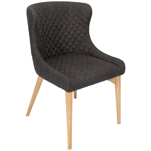 Upholstered dark grey office chair