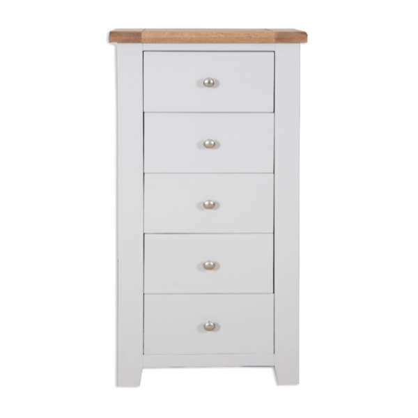 Melbourne French Grey 5 Drawer Wellington Chest