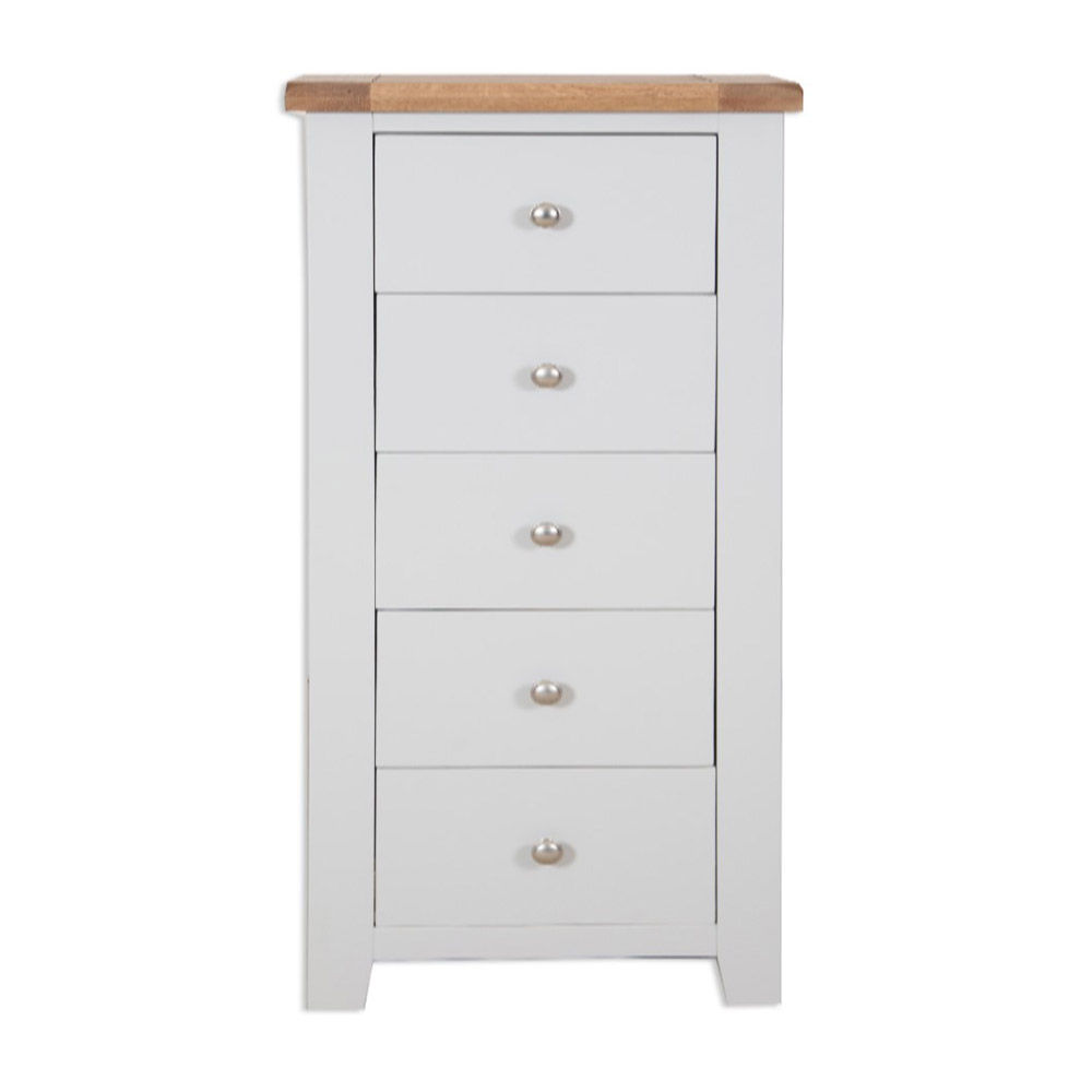 Melbourne French Grey 5 Drawer Wellington Chest