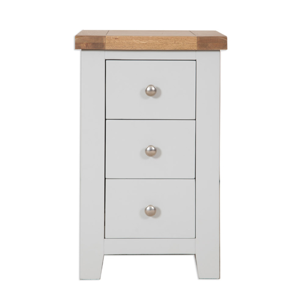 Melbourne French Grey 3 Drawer Bedside