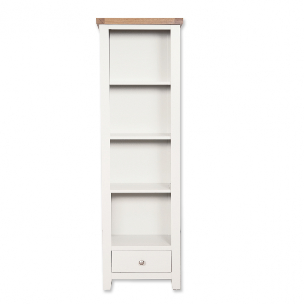 Melbourne White Slim Bookcase