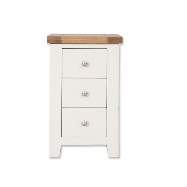 Melbourne White 3 Drawer Bedside