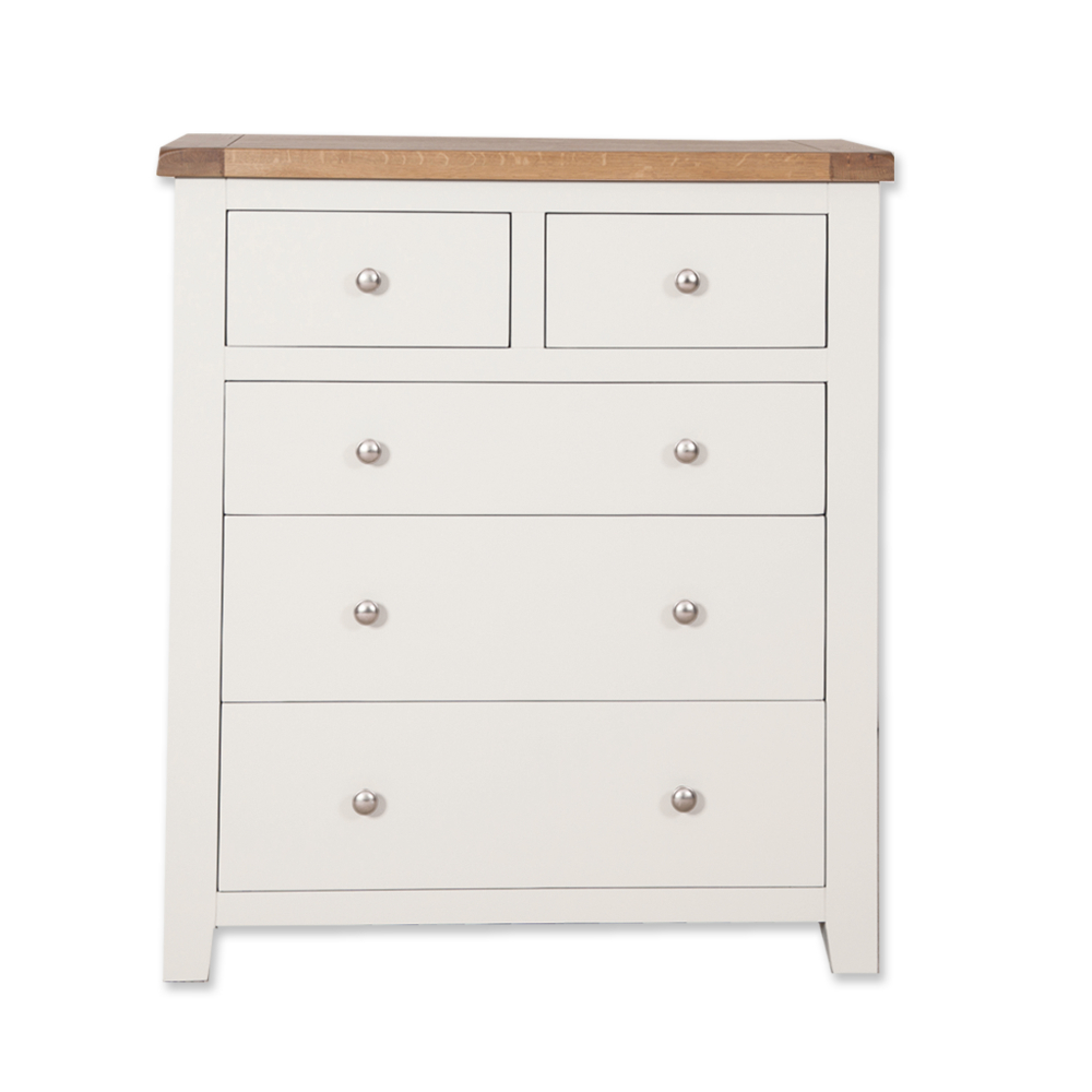 Melbourne White 2 Over 3 Chest Of Drawers