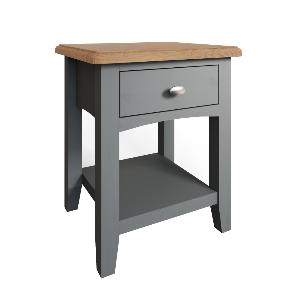 Oxford 1 Drawer Lamp Table Grey