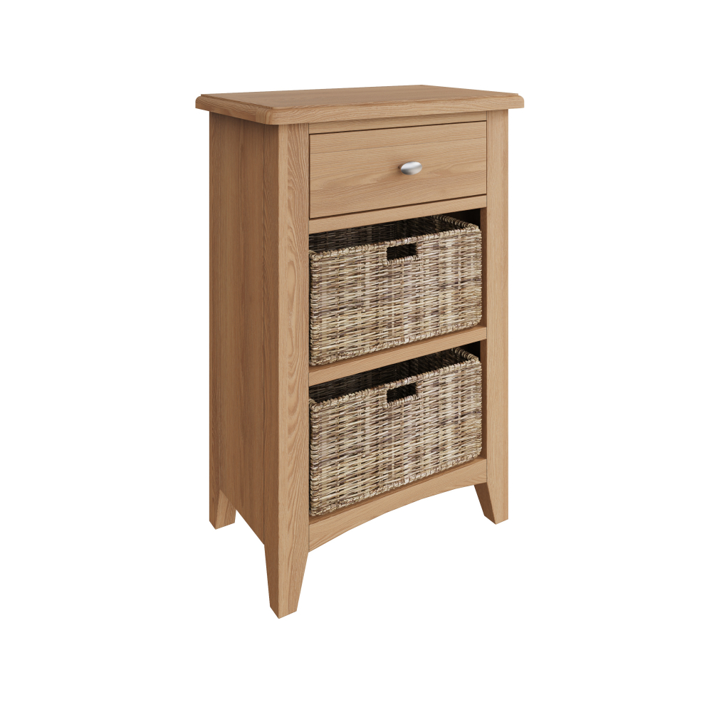 Oxford 1 Drawer 2 Basket Cabinet Oak