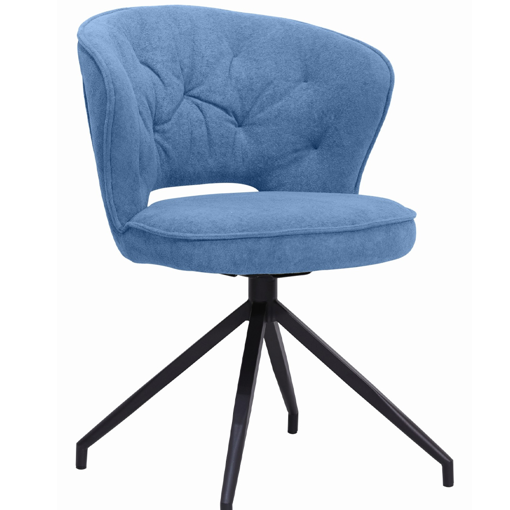 Atlas Open Back Swivel Dining Chair-Blue