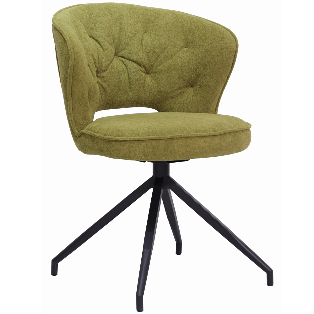 Atlas Open Back Swivel Dining Chair-Green