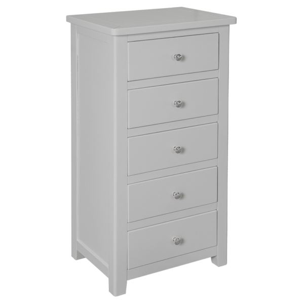 Henley 5 Drawer Narrow Chest in grey