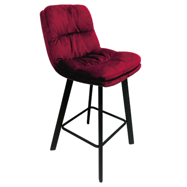 Paloma Bar Stool - Ruby Velvet