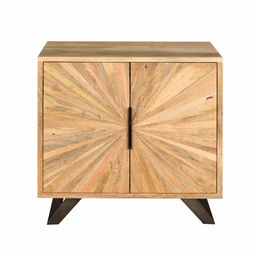 Kodi Hall Sunburst Mango wood Cabinet