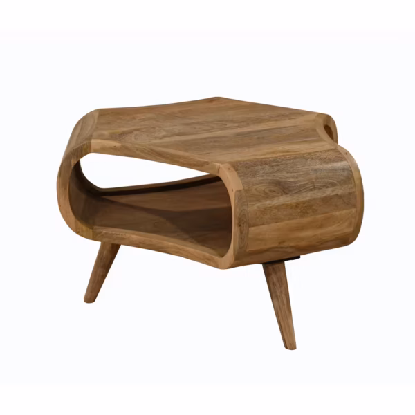 cube petite large tri table natural mango wood