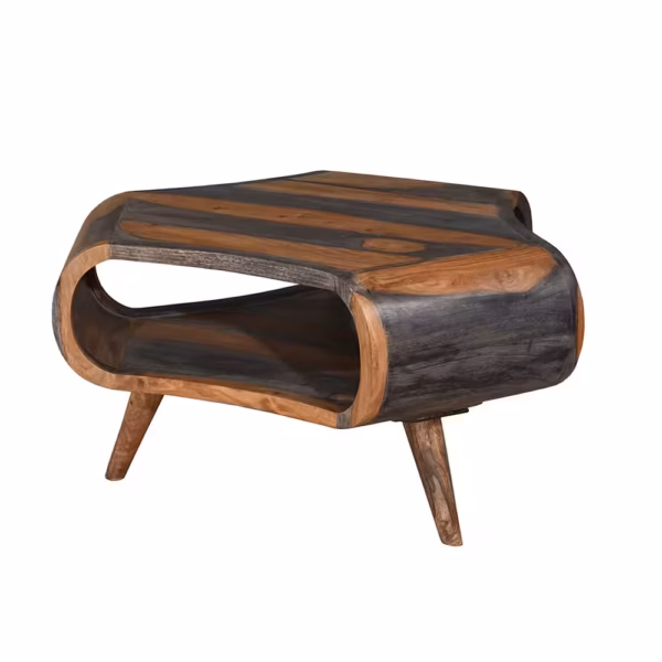 goa large tri table sheesham wood three legs