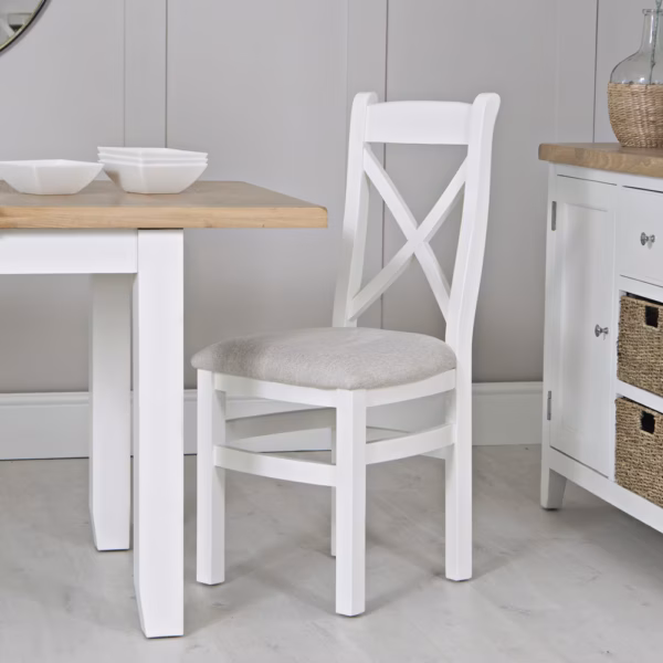 New Cotswold Cross Back Chair Fabric Seat
