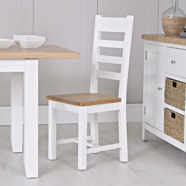 New Cotswold Ladder Back Chair Wooden Seat