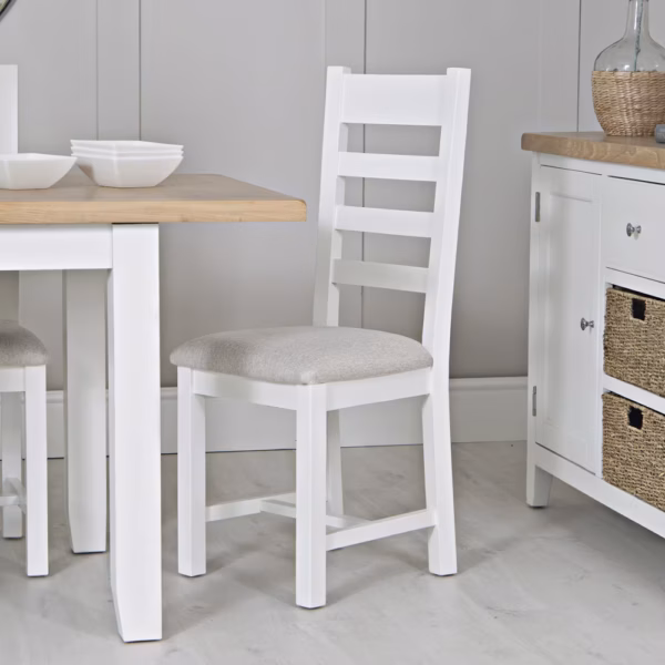 New Cotswold Ladder Back Chair Fabric Seat