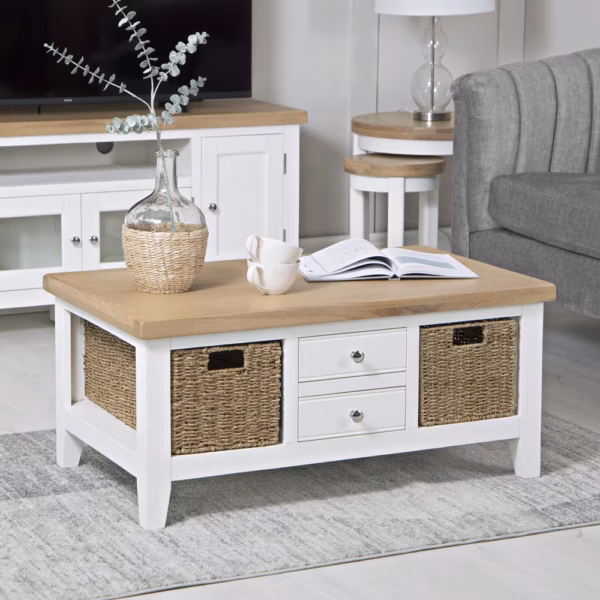 New Cotswold Coffee Table W/Baskets