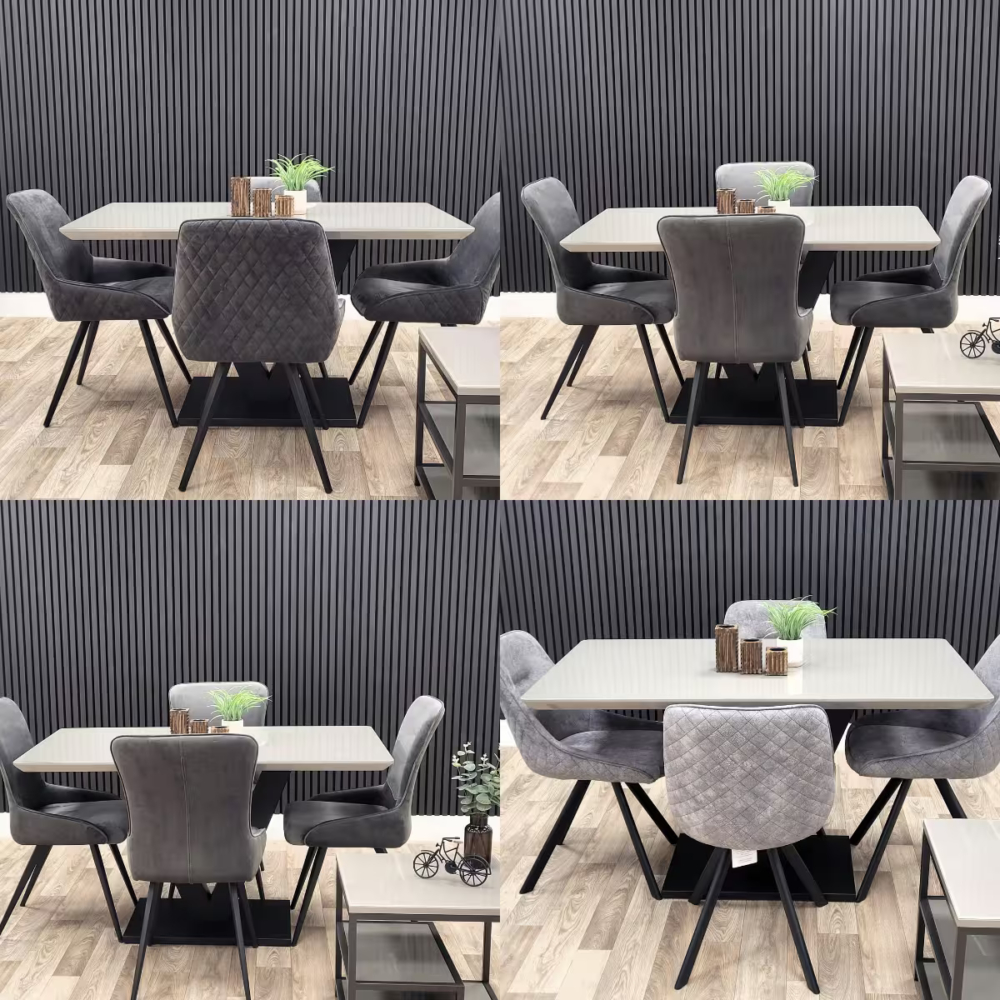 Larson Cappuccino Table with Mix & Match Chair Set