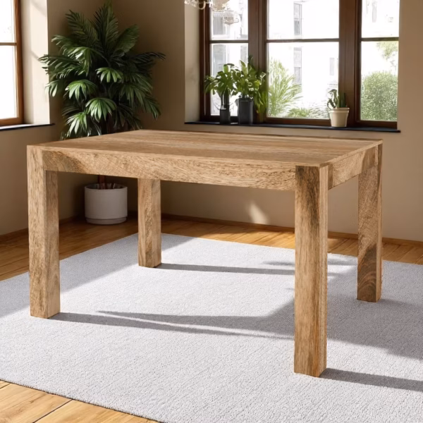 medium kitchen table from mango wood in the dining room