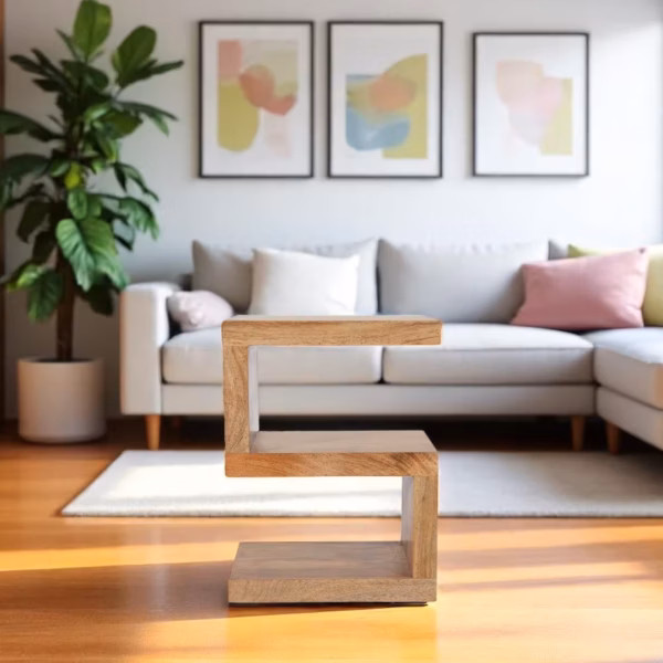 S shelf unit in mango wood