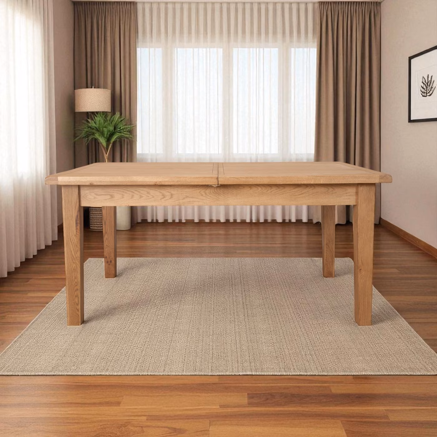 Melbourne Rustic Country Oak Large Extending Table