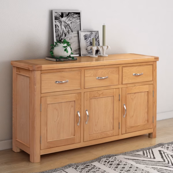 Canterbury Oak Three Door Sideboard