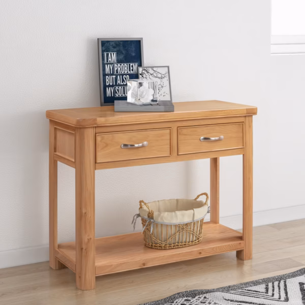 Canterbury Oak Console Table with Drawers