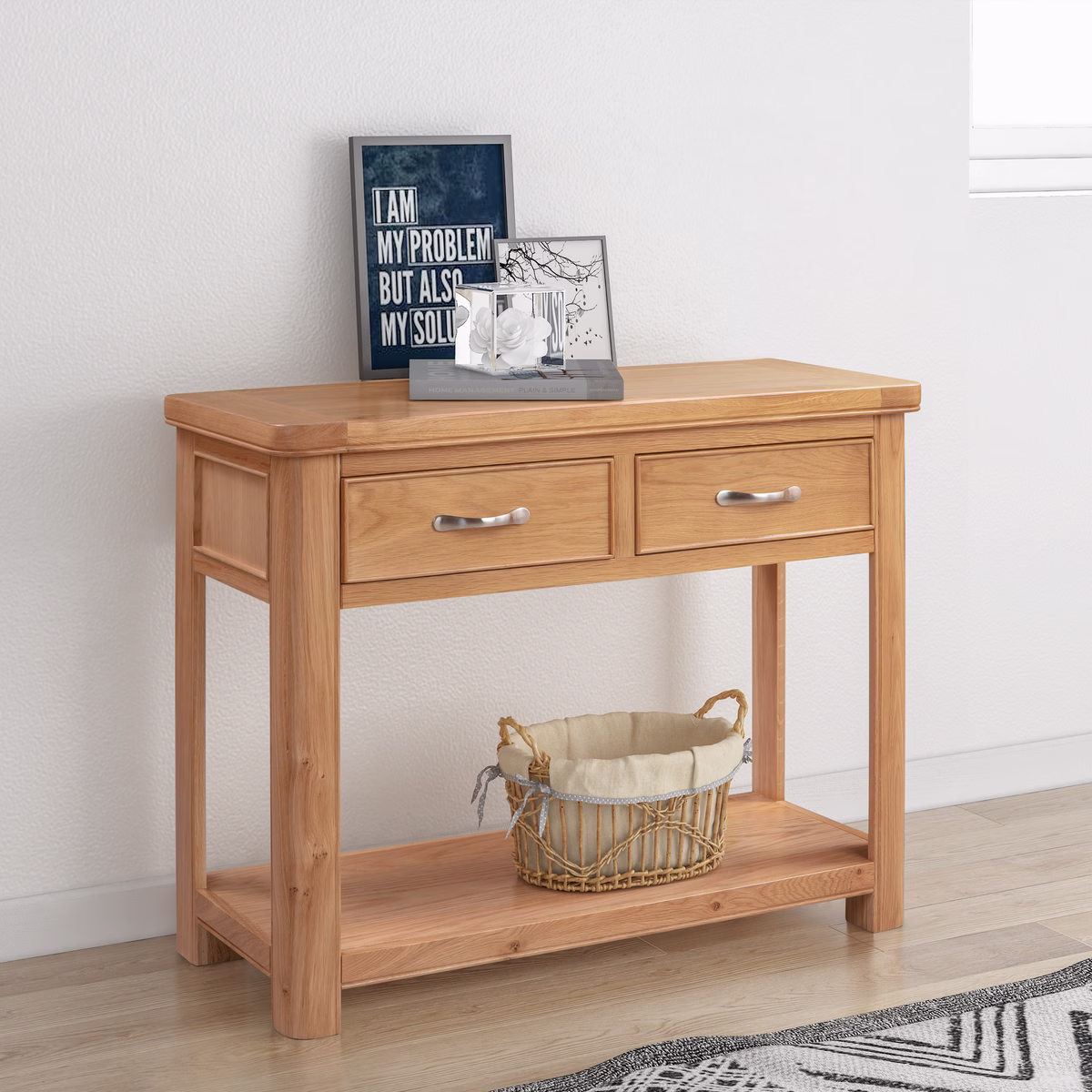 Canterbury Oak Console Table with Drawers