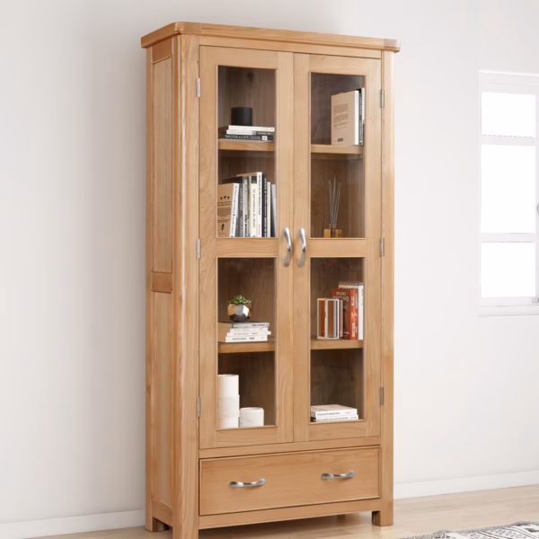 Canterbury Oak Glass Display Cabinet