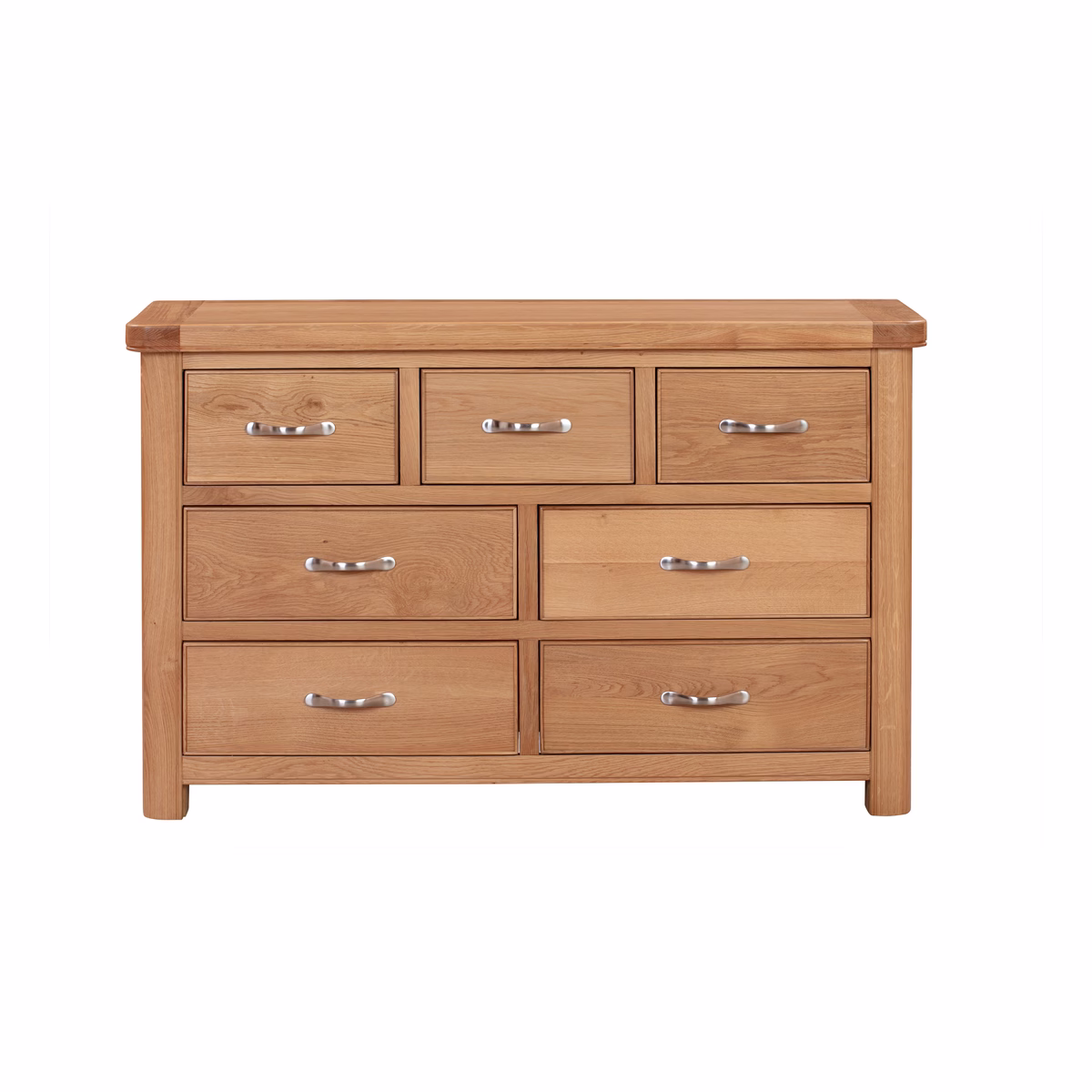 Canterbury Oak Three Over Four Wide Chest of Drawers