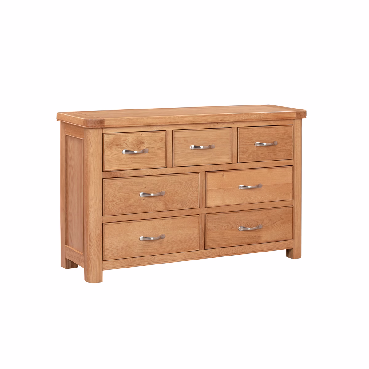 Canterbury Oak Three Over Four Wide Chest of Drawers