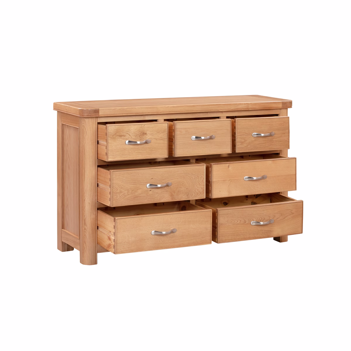 Canterbury Oak Three Over Four Wide Chest of Drawers
