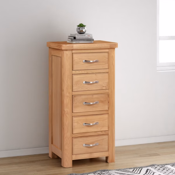 Canterbury Oak Five Drawer Tall Chest