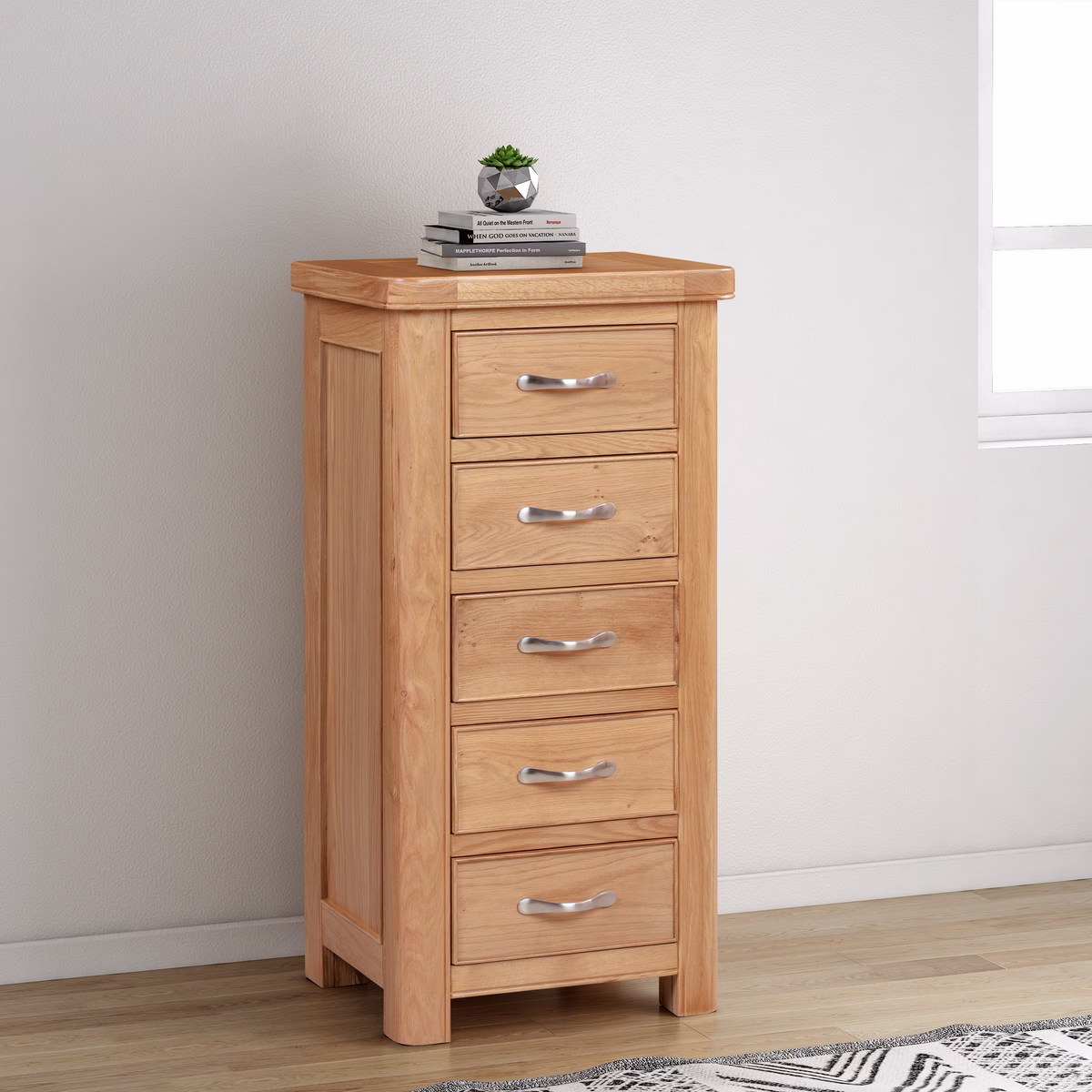 Canterbury Oak Five Drawer Tall Chest