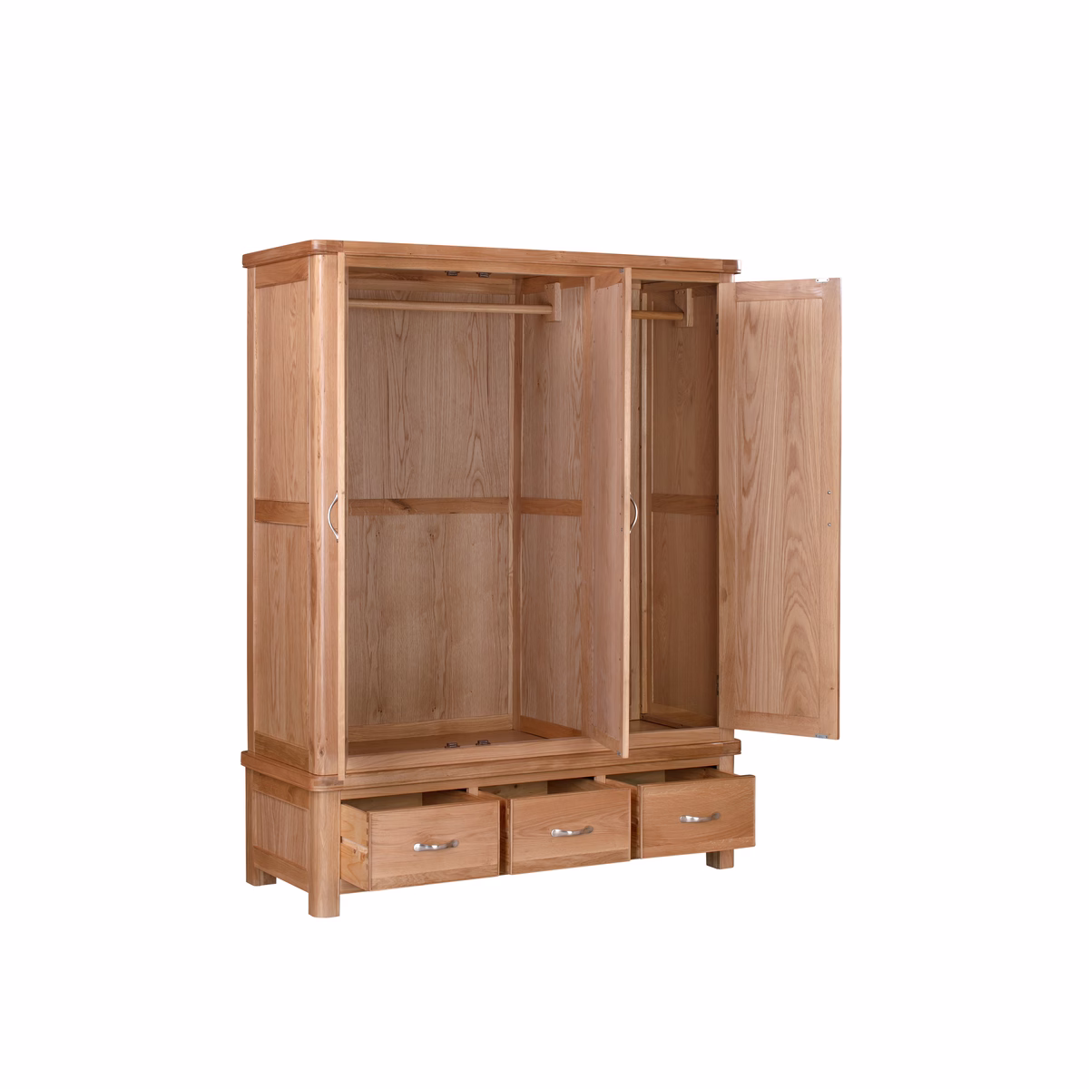 Canterbury Oak Triple Wardrobe