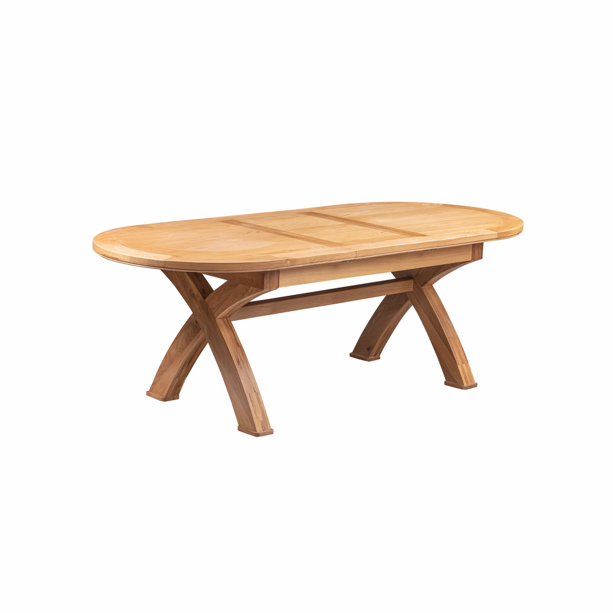 Canterbury Oak Oval Cross Leg Extending Dining Table