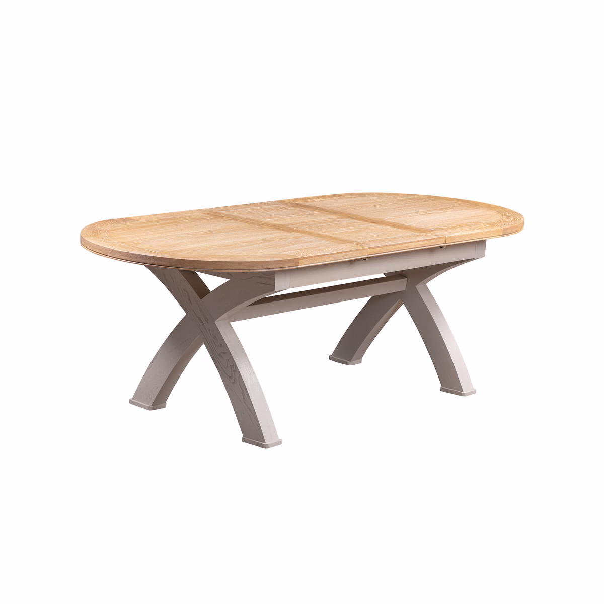 Canterbury Painted Oval Cross Leg Extending Dining Table