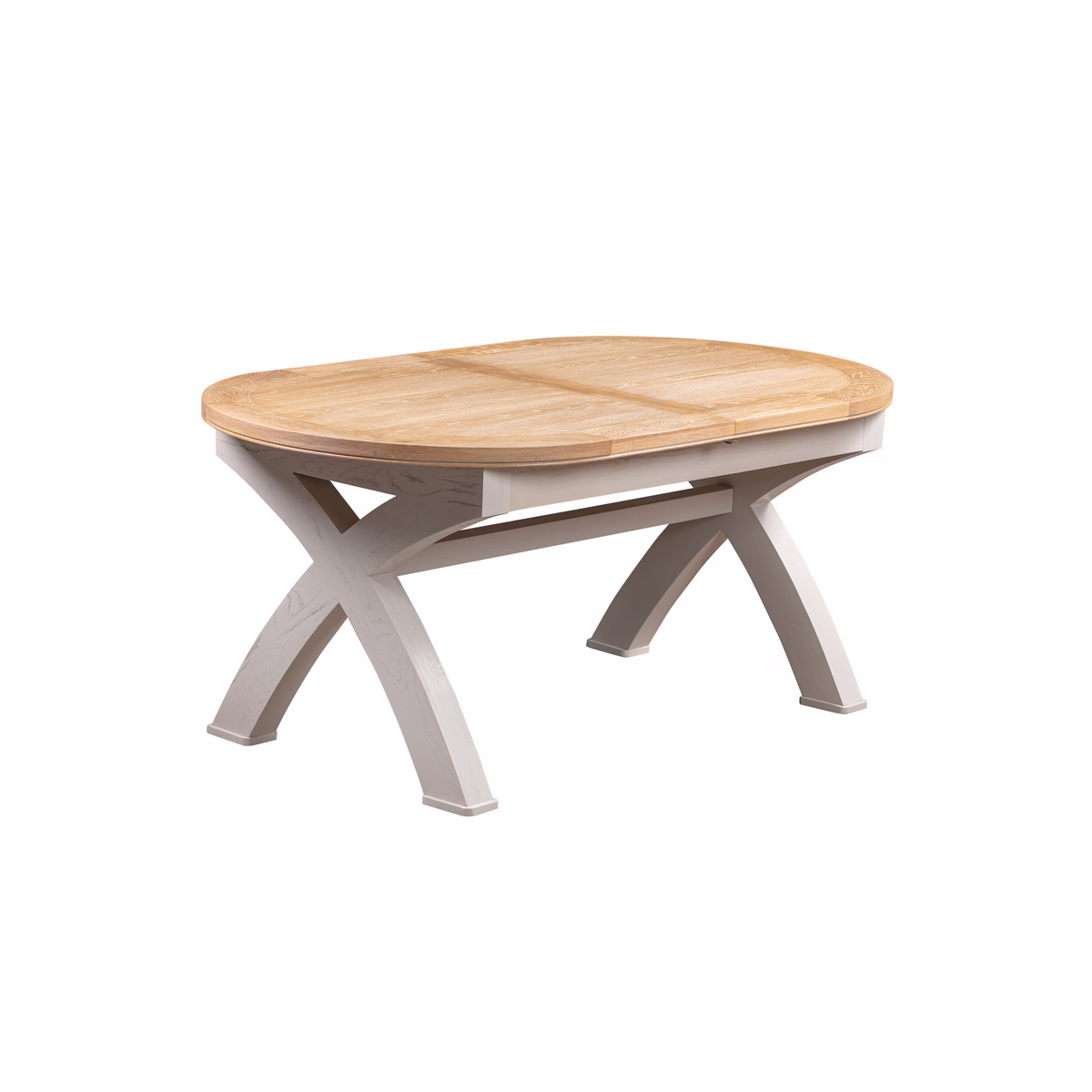 Canterbury Painted Oval Cross Leg Extending Dining Table